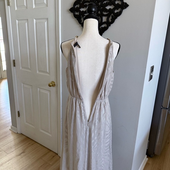 White House Black Market Cream High-Low Halter Sundress - Picture 12 of 13